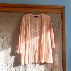 August Silk Blush Pink Cardigan Size Large